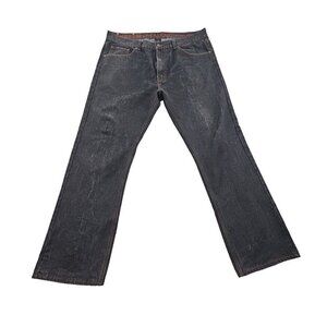 Linea Uomo Jeans Men's 42x33 Relaxed Straight Fit Dark Wash EUC Straight Leg